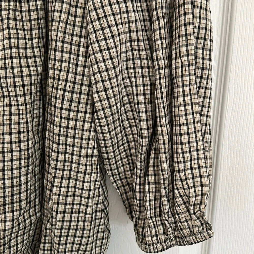 St. John's Bay Black and White Checkered Blouse NWT - Picture 3 of 10